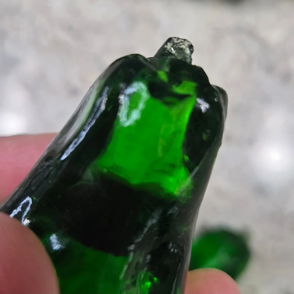 Vintage‎ 14 Green Solid Glass Pear Ornaments Pendants Christmas